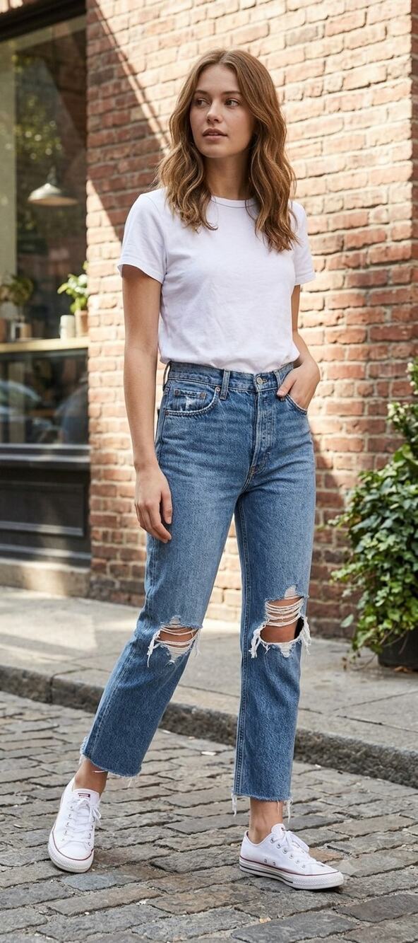 AGOLDE Lana Distressed Organic Cotton Ankle Jeans 28